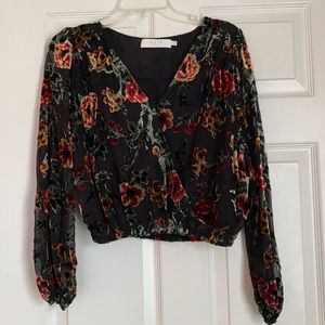 ASTR the label sheer long sleeve blouse